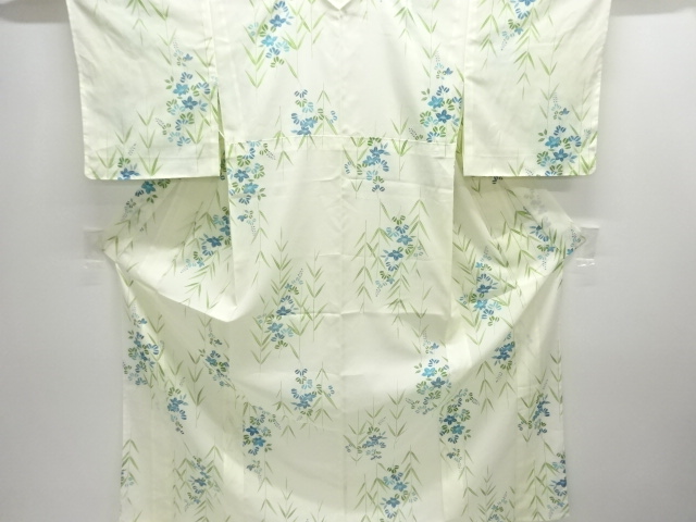 駒絽秋草模様小紋着物